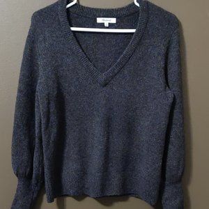 Madewell Dashwood Grey Wool Blend V Neck Sweater SIZE XS